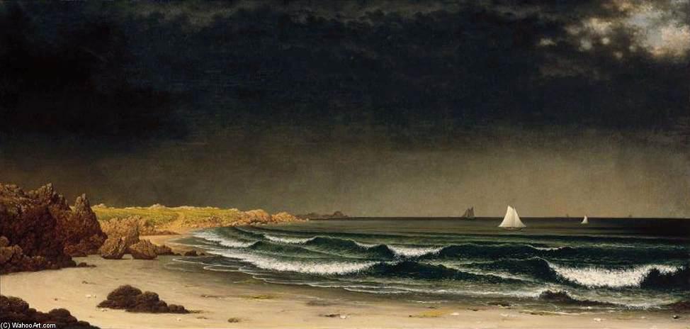 Wikioo.org - The Encyclopedia of Fine Arts - Painting, Artwork by Martin Johnson Heade - Approaching Storm: Beach near Newport