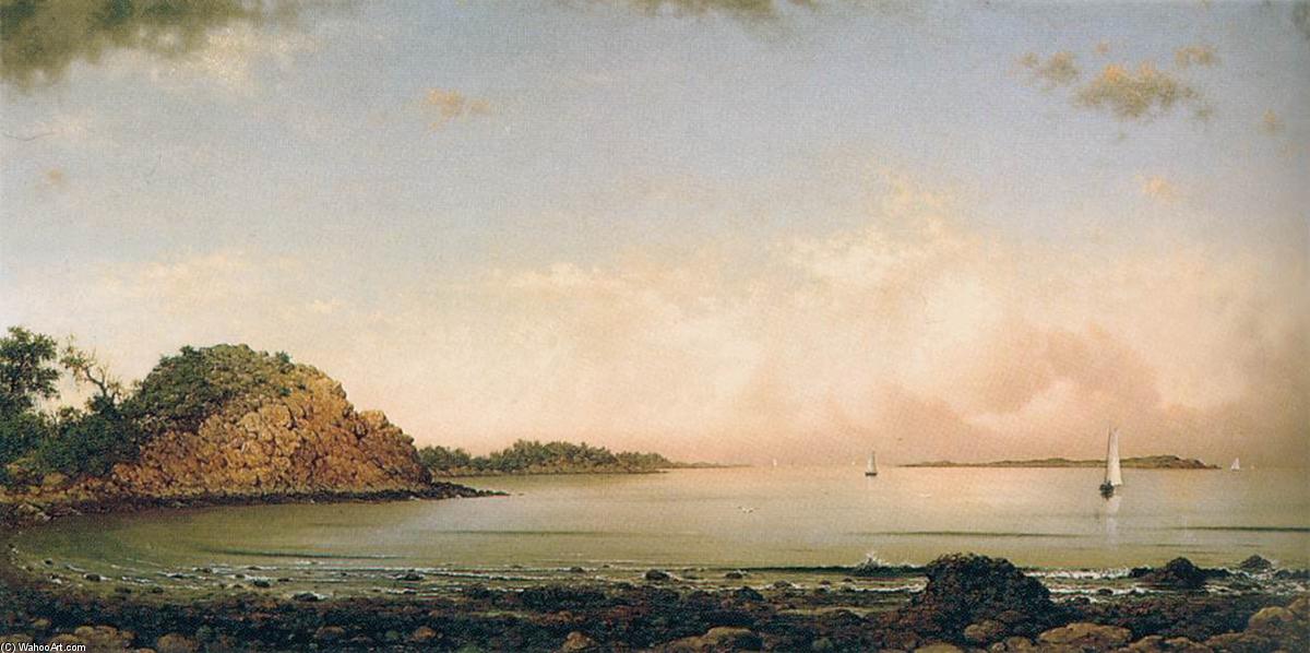 Wikioo.org - The Encyclopedia of Fine Arts - Painting, Artwork by Martin Johnson Heade - Spouting Rock, Newport