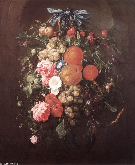 Wikioo.org - The Encyclopedia of Fine Arts - Painting, Artwork by Cornelis De Heem - Still-Life with Flowers