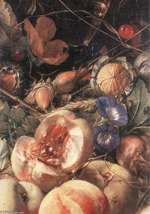 Wikioo.org – L'Encyclopédie des Beaux Arts - Peinture, Oeuvre de Cornelis De Heem - nature morte avec fleurs et fruits détail