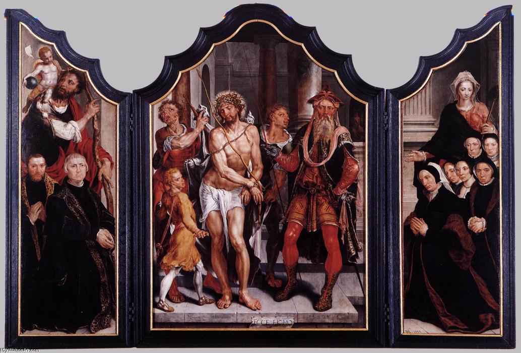 Wikioo.org - Encyklopedia Sztuk Pięknych - Malarstwo, Grafika Maarten Van Heemskerck - Ecce Homo Triptych
