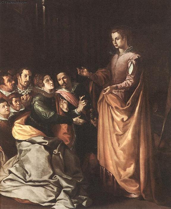 Wikioo.org - The Encyclopedia of Fine Arts - Painting, Artwork by Francisco De Herrera - St Catherine Appearing to the Prisoners