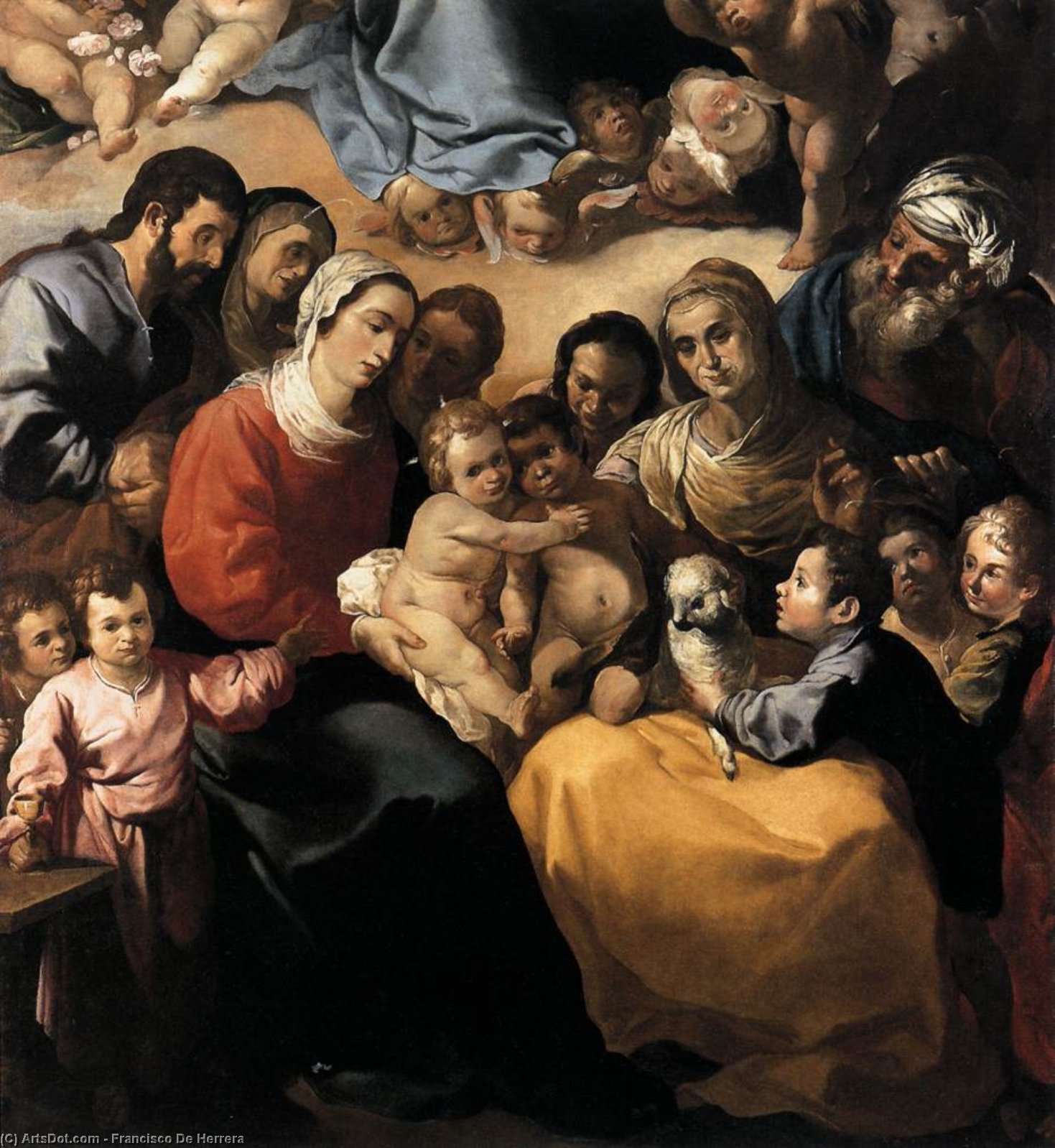 Wikoo.org - موسوعة الفنون الجميلة - اللوحة، العمل الفني Francisco De Herrera - The Holy Family