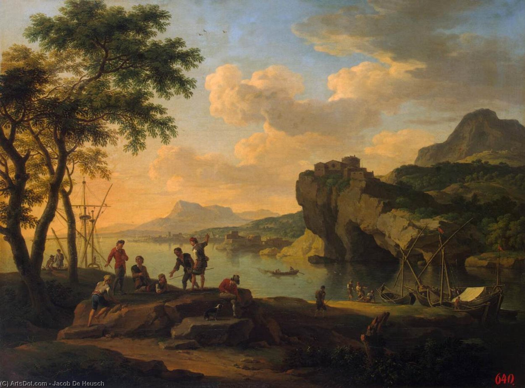 Wikioo.org - The Encyclopedia of Fine Arts - Painting, Artwork by Jacob De Heusch - Italian Harbour