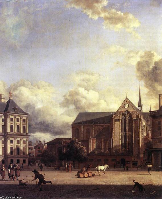Wikioo.org - The Encyclopedia of Fine Arts - Painting, Artwork by Jan Van Der Heyden - Dam Square, Amsterdam