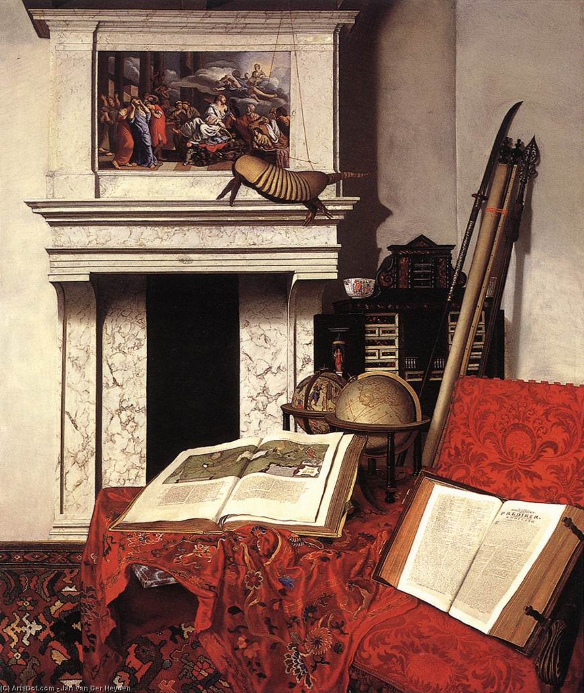 Wikioo.org - The Encyclopedia of Fine Arts - Painting, Artwork by Jan Van Der Heyden - Still-Life with Rarities