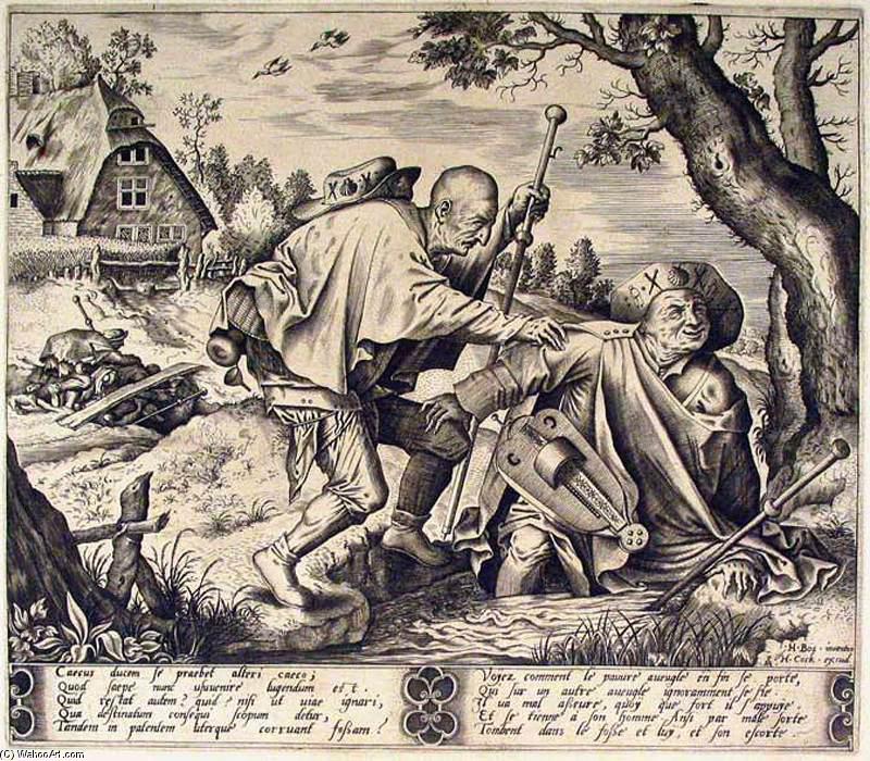 Wikioo.org - สารานุกรมวิจิตรศิลป์ - จิตรกรรม Pieter Van Der Heyden - The Blind Leading the Blind