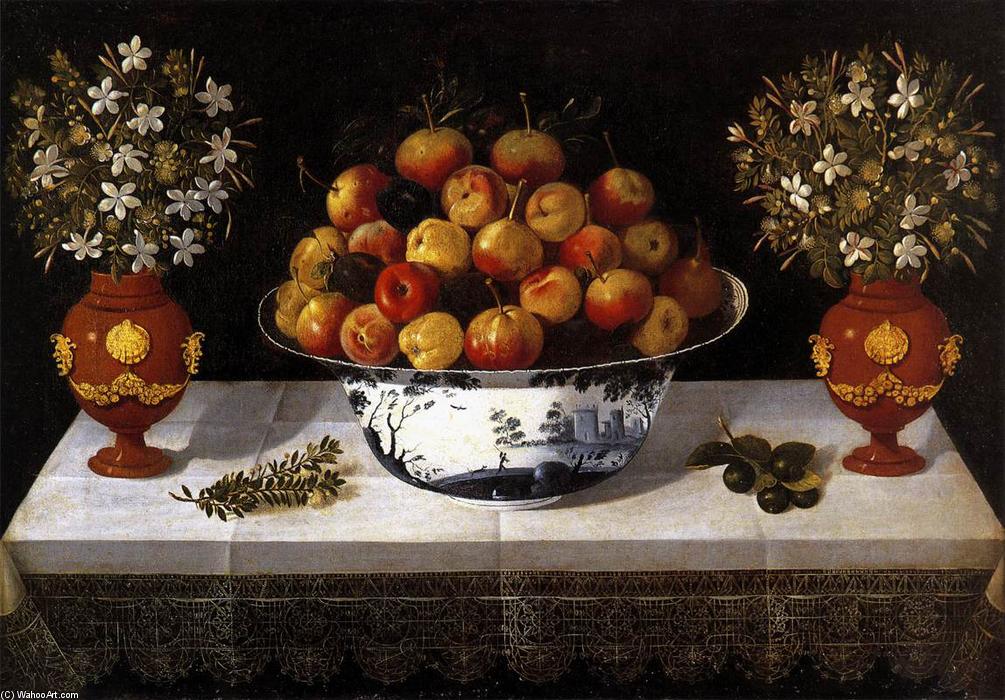 Wikioo.org – L'Encyclopédie des Beaux Arts - Peinture, Oeuvre de Tomàs Yepes - Nature morte avec fruits et aux fleurs