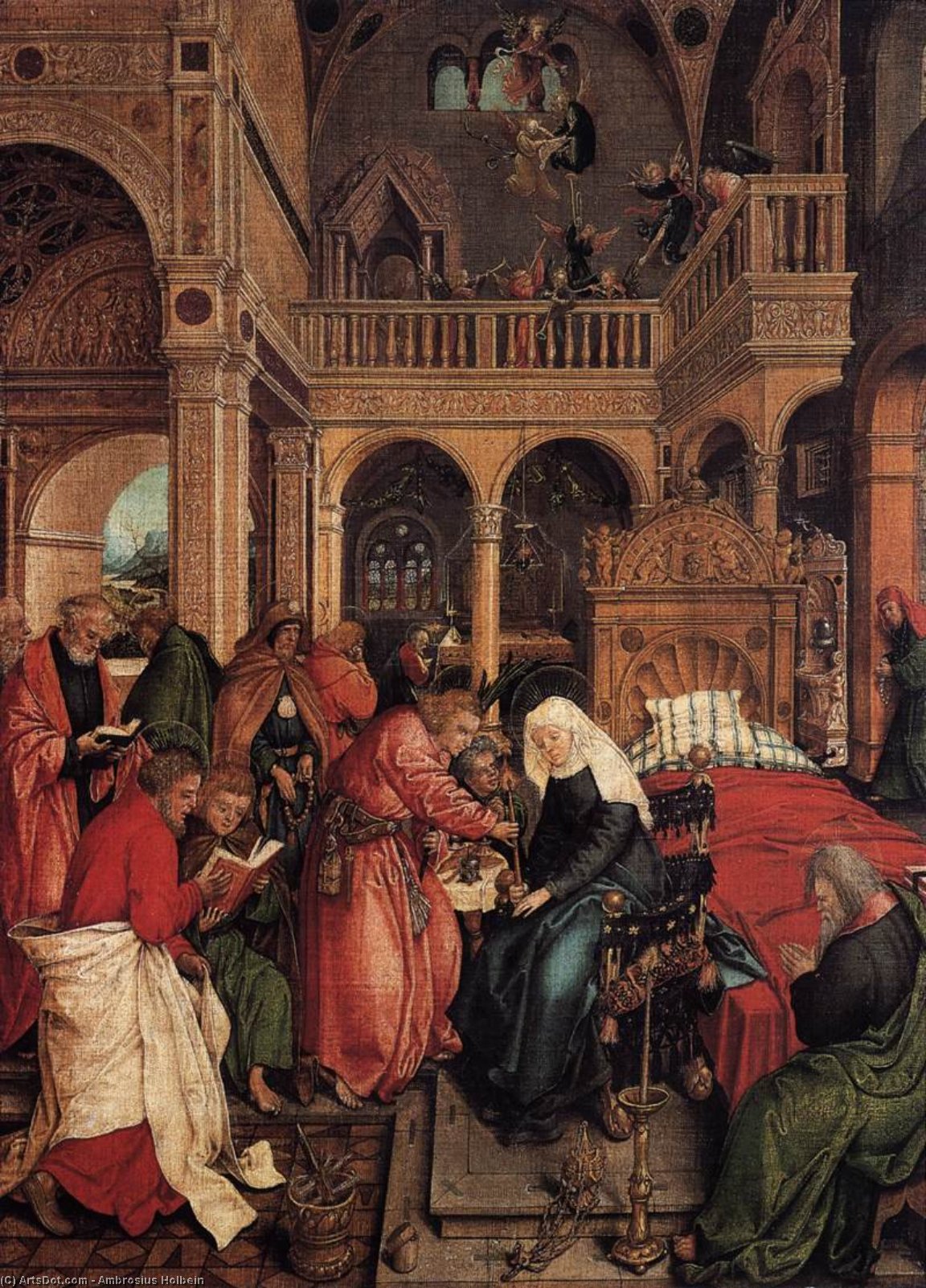 Wikioo.org - The Encyclopedia of Fine Arts - Painting, Artwork by Ambrosius Holbein - Death of the Virgin