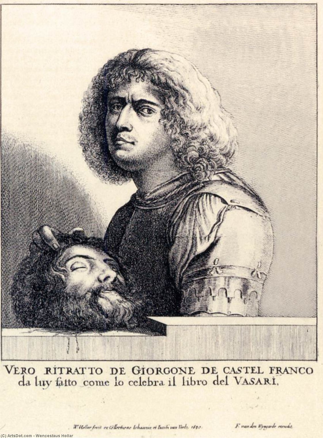 Wikioo.org - The Encyclopedia of Fine Arts - Painting, Artwork by Wenceslaus Hollar - Giorgione's Self-Portrait as David