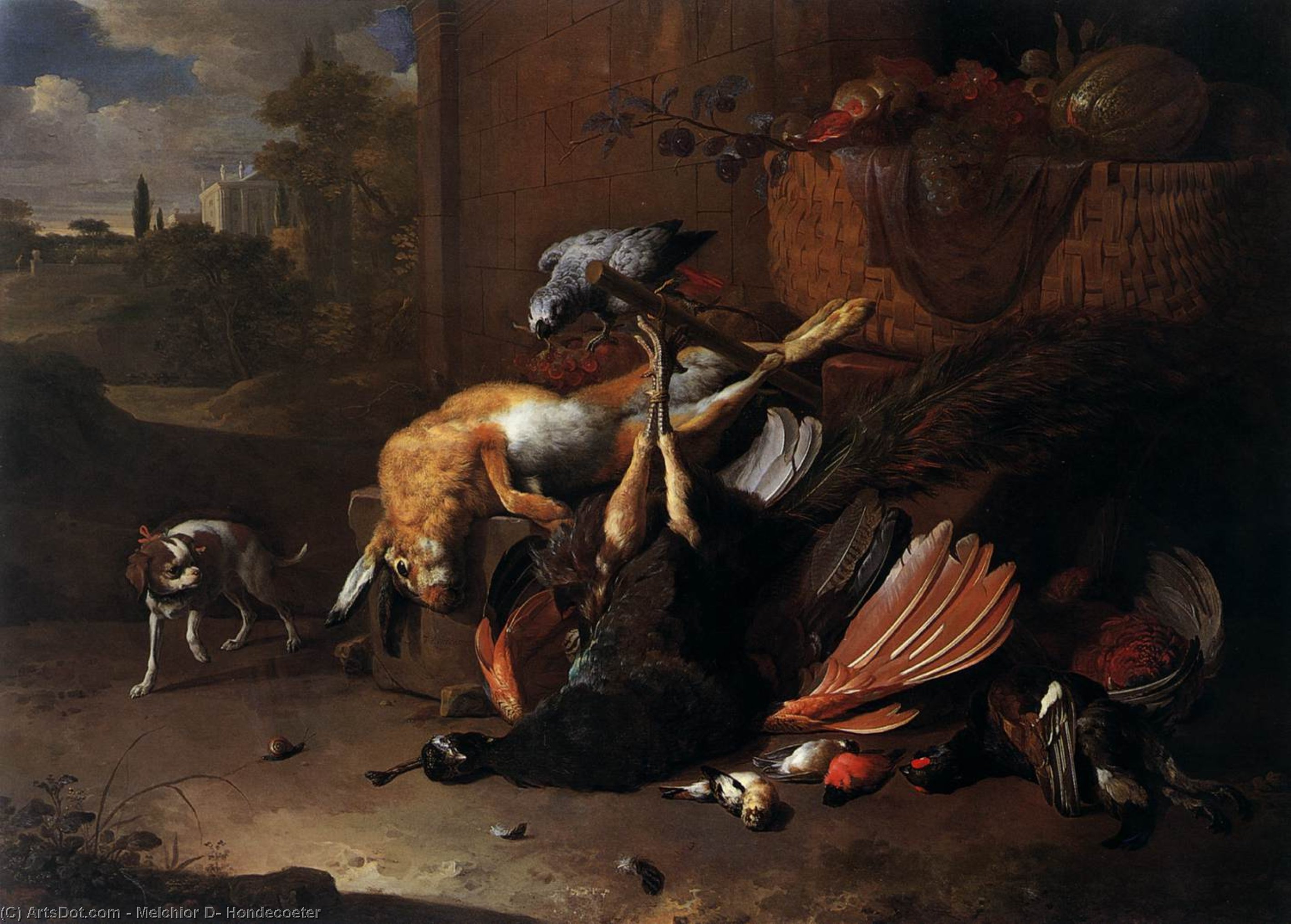 Wikioo.org - The Encyclopedia of Fine Arts - Painting, Artwork by Melchior De Hondecoeter - Game Piece