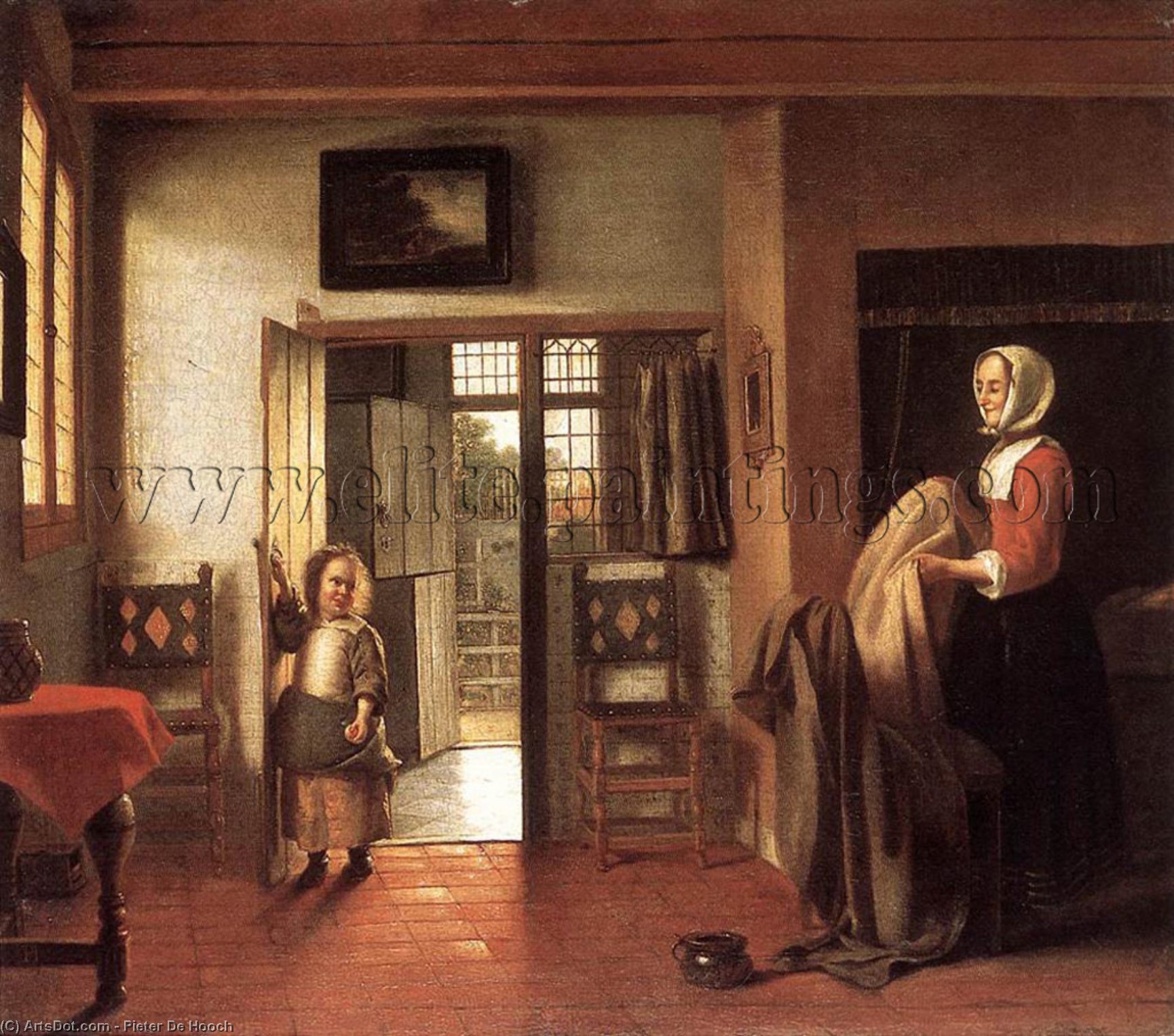 Wikioo.org – L'Enciclopedia delle Belle Arti - Pittura, Opere di Pieter De Hooch - la camera da letto