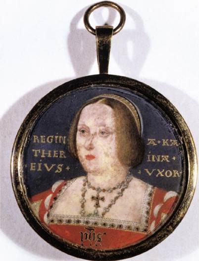 Wikioo.org - Die Enzyklopädie bildender Kunst - Malerei, Kunstwerk von Lucas Horenbout - Porträt of Catherine of Aragon