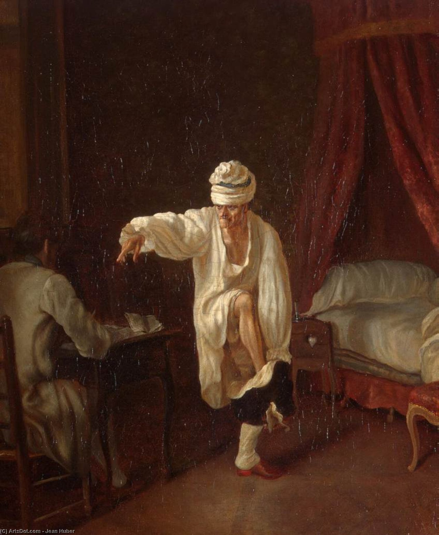 WikiOO.org - Encyclopedia of Fine Arts - Maľba, Artwork Jean Huber - Voltaire's Morning