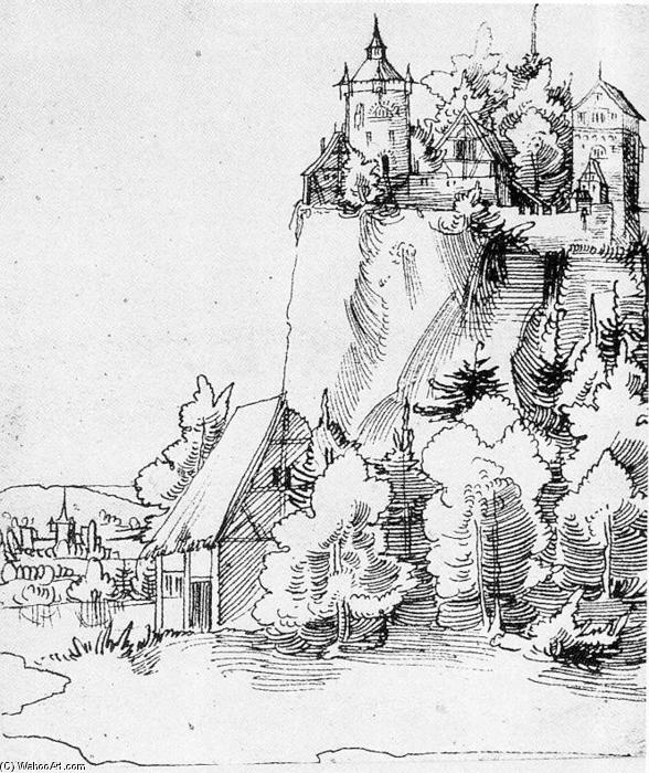 Wikioo.org - Encyklopedia Sztuk Pięknych - Malarstwo, Grafika Wolf Huber - Landscape with Castle