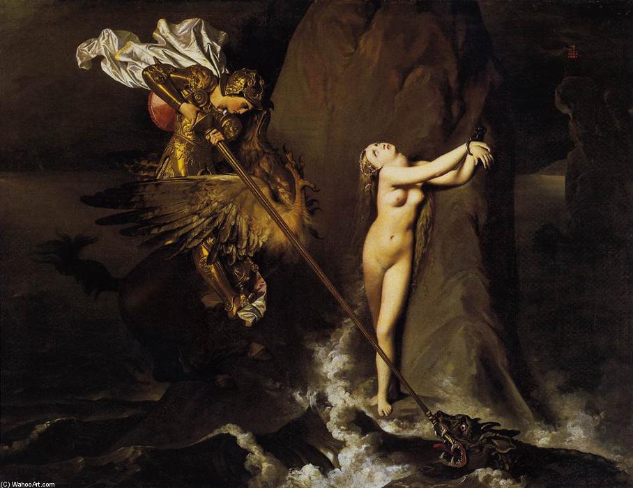 Wikioo.org – L'Enciclopedia delle Belle Arti - Pittura, Opere di Jean Auguste Dominique Ingres - Roger Liberare Angelica
