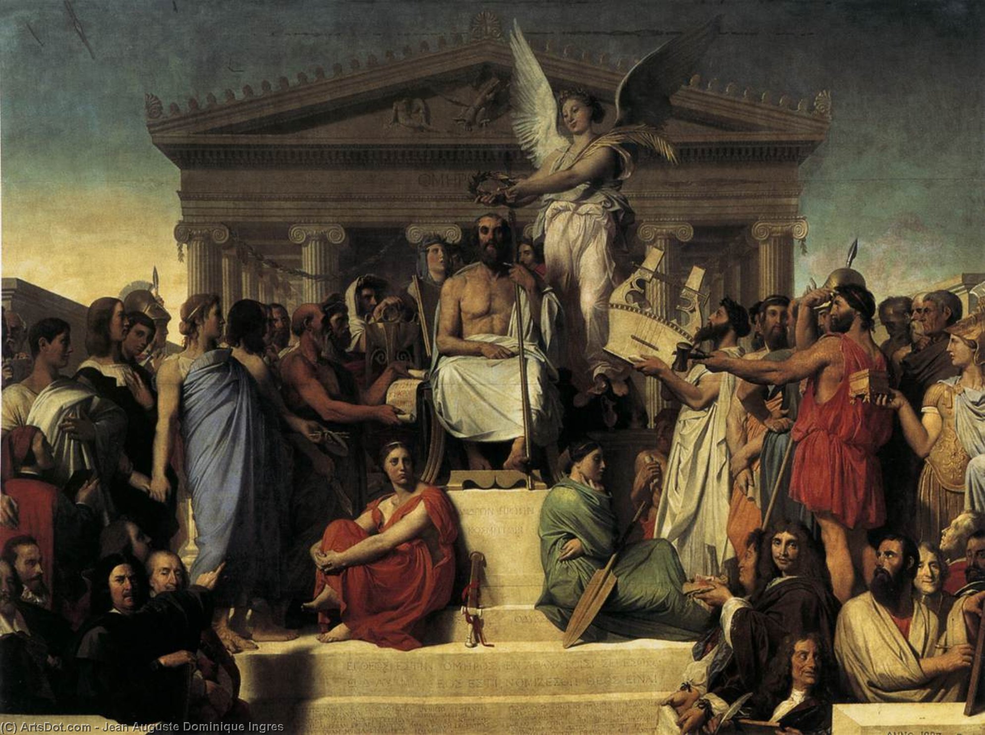 Wikioo.org - The Encyclopedia of Fine Arts - Painting, Artwork by Jean Auguste Dominique Ingres - The Apotheosis of Homer