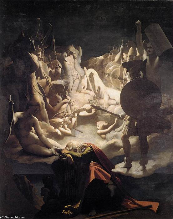WikiOO.org - Encyclopedia of Fine Arts - Maľba, Artwork Jean Auguste Dominique Ingres - The Dream of Ossian