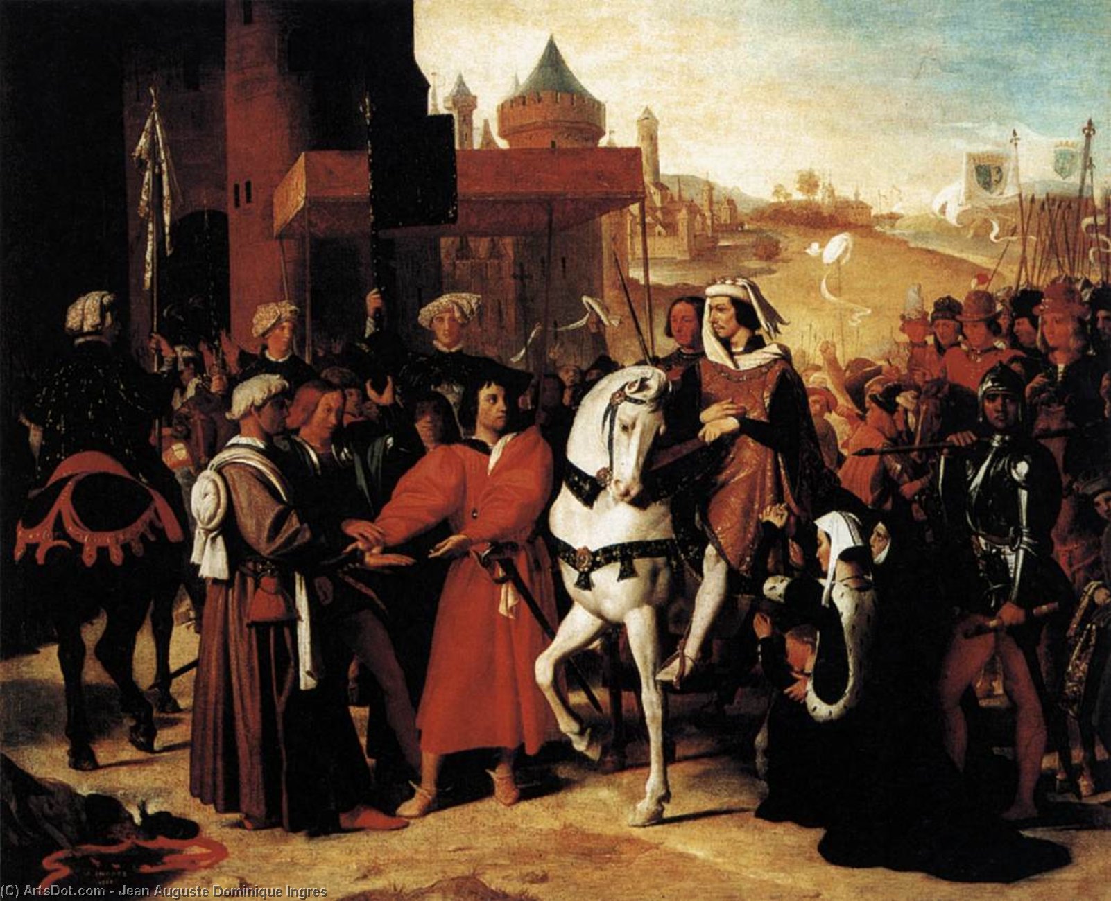Wikioo.org - สารานุกรมวิจิตรศิลป์ - จิตรกรรม Jean Auguste Dominique Ingres - The Entry of the Future Charles V into Paris in 1358
