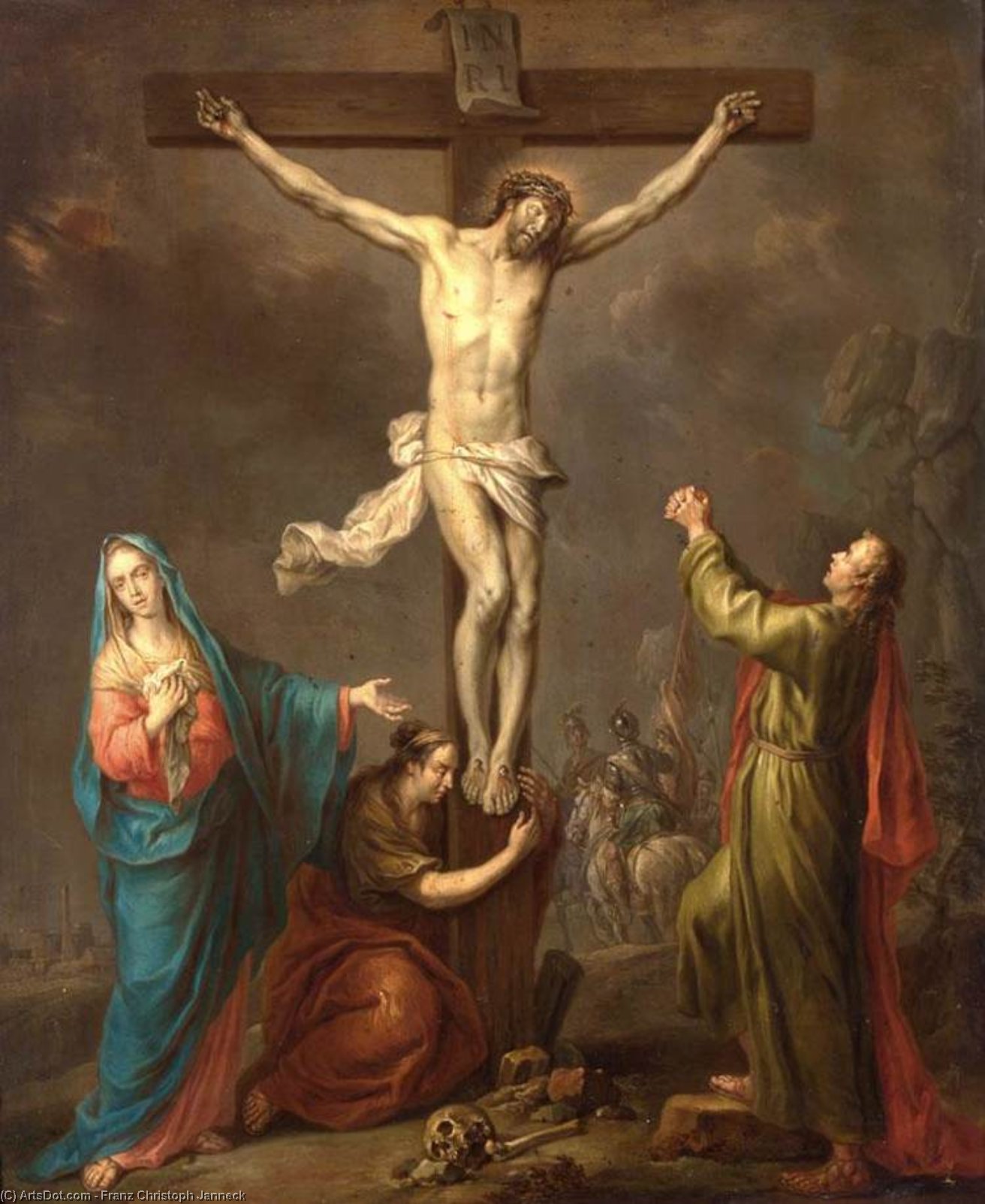 WikiOO.org - Encyclopedia of Fine Arts - Maľba, Artwork Franz Christoph Janneck - Crucifixion