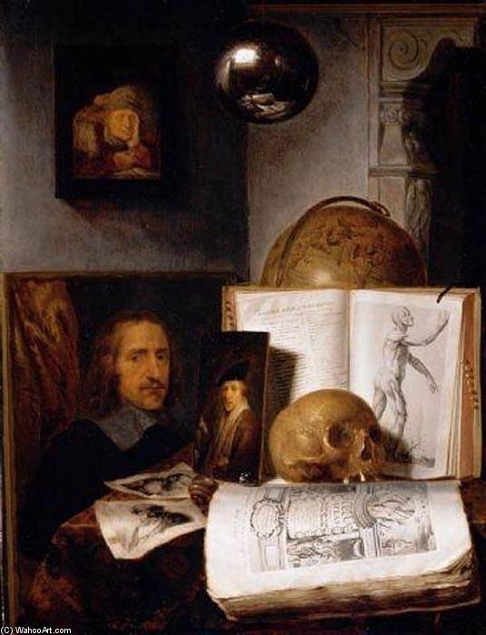 Wikioo.org – L'Encyclopédie des Beaux Arts - Peinture, Oeuvre de Simon Luttichuijs - nature morte avec a crâne