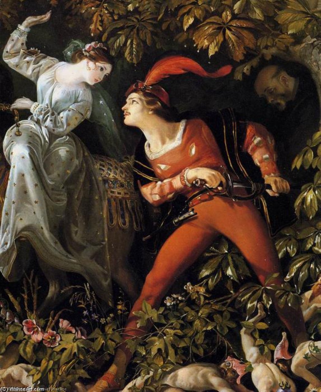 Wikioo.org - The Encyclopedia of Fine Arts - Painting, Artwork by Daniel Maclise - A Scene from 'Undine' (detail)