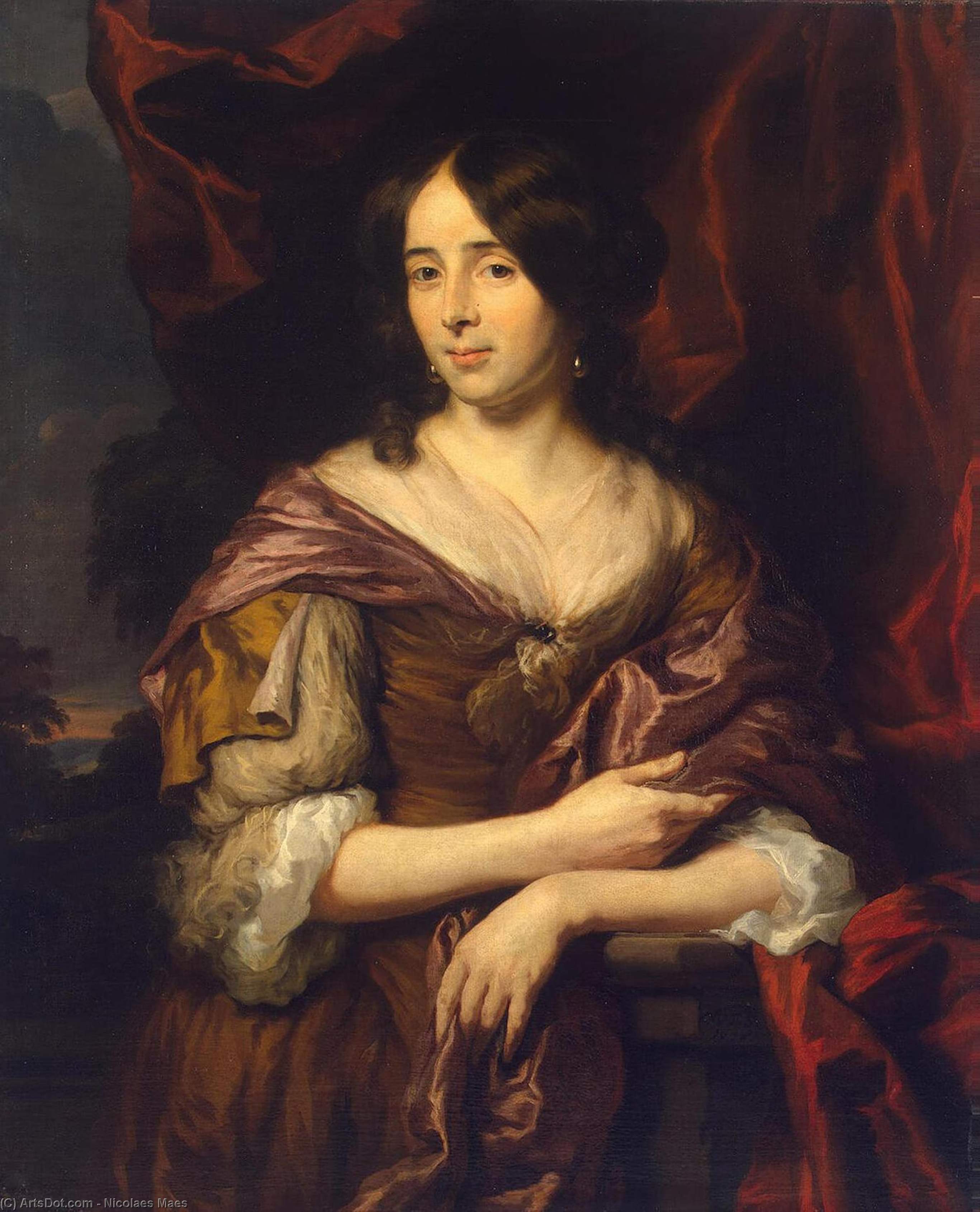 WikiOO.org - Εγκυκλοπαίδεια Καλών Τεχνών - Ζωγραφική, έργα τέχνης Nicolaes Maes - Portrait of a Young Woman