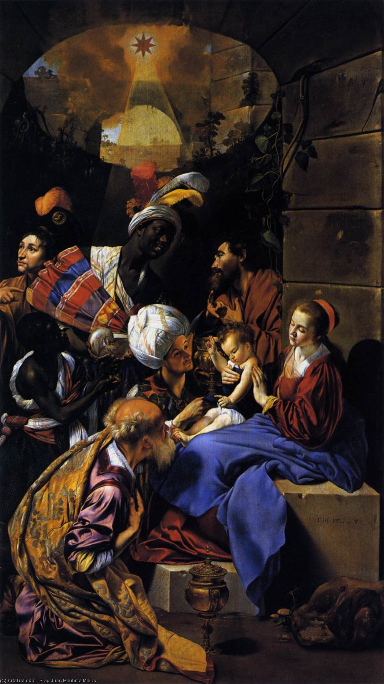 Wikioo.org - The Encyclopedia of Fine Arts - Painting, Artwork by Fray Juan Bautista Maino - Adoration of the Kings