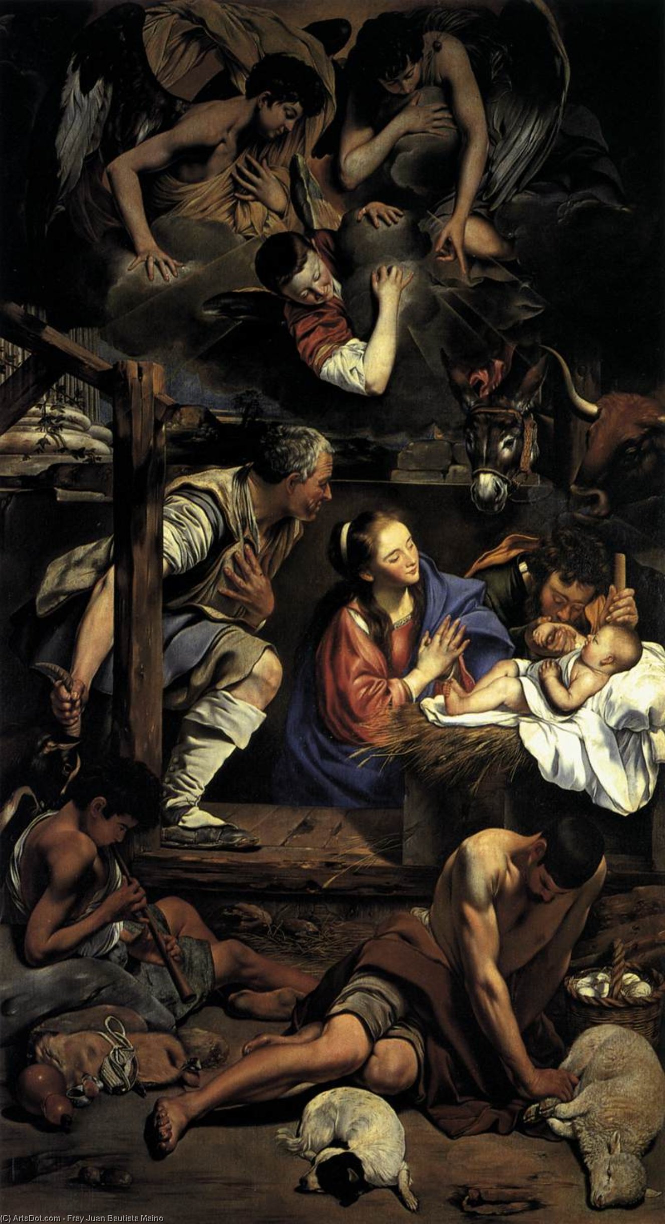 Wikioo.org – L'Enciclopedia delle Belle Arti - Pittura, Opere di Fray Juan Bautista Maino - Adorazione dei pastori