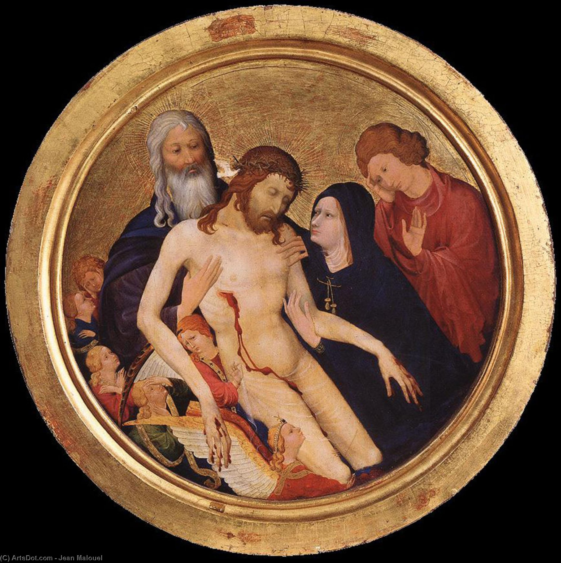 Wikioo.org – L'Enciclopedia delle Belle Arti - Pittura, Opere di Jean Malouel - di grandi dimensioni rotondo  Pietà