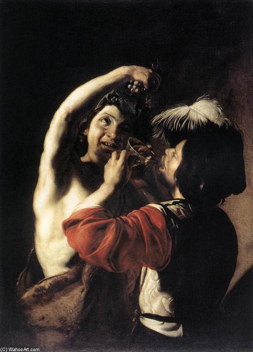 Wikioo.org - สารานุกรมวิจิตรศิลป์ - จิตรกรรม Bartolomeo Manfredi - Bacchus and a Drinker