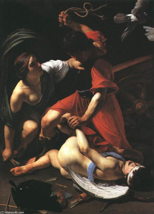 Wikioo.org – La Enciclopedia de las Bellas Artes - Pintura, Obras de arte de Bartolomeo Manfredi - Cupid castigado