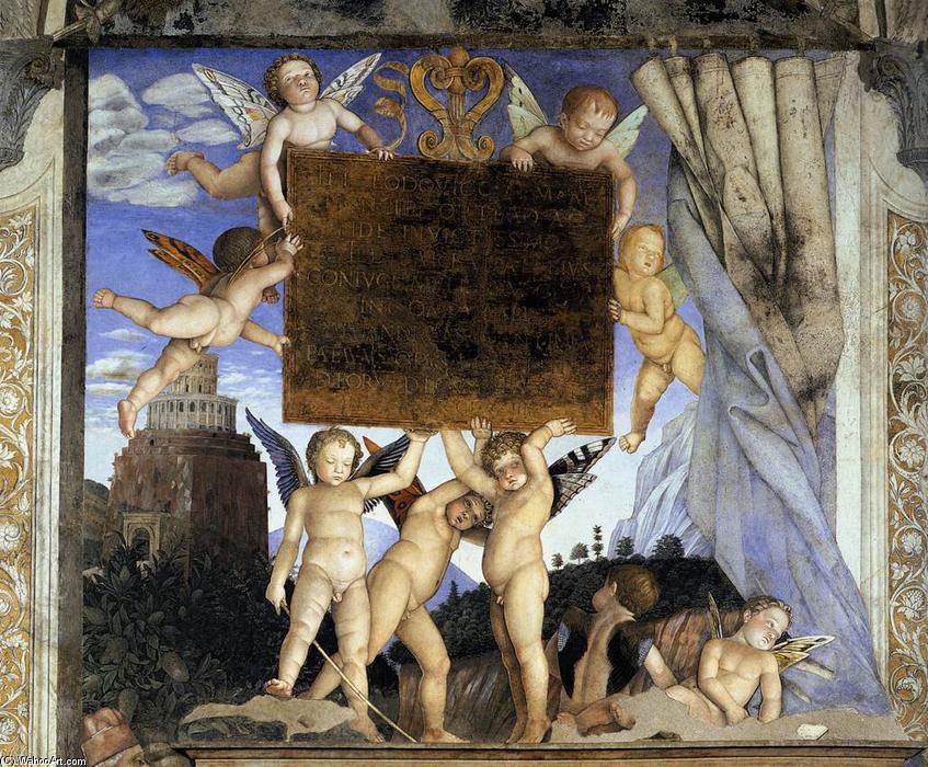 Wikioo.org - The Encyclopedia of Fine Arts - Painting, Artwork by Andrea Mantegna - Inscription with Putti