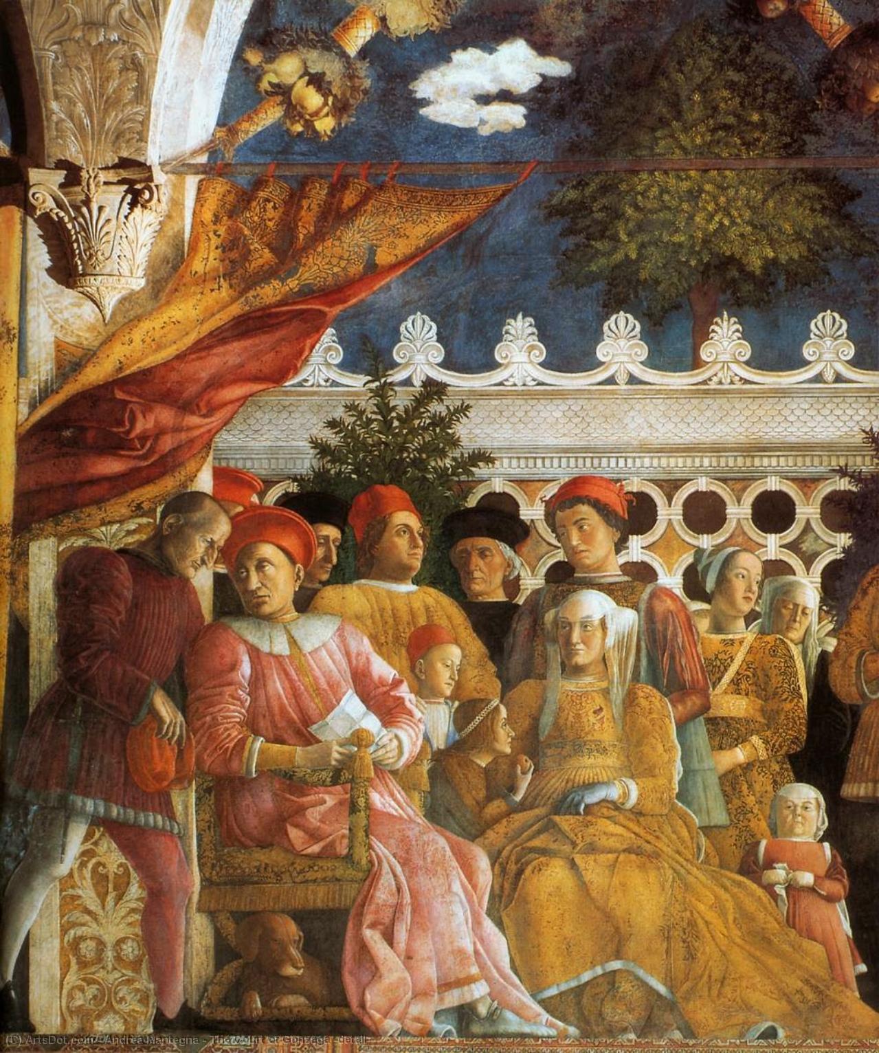 Wikioo.org – L'Enciclopedia delle Belle Arti - Pittura, Opere di Andrea Mantegna - la corte di Gonzaga ( particolare )
