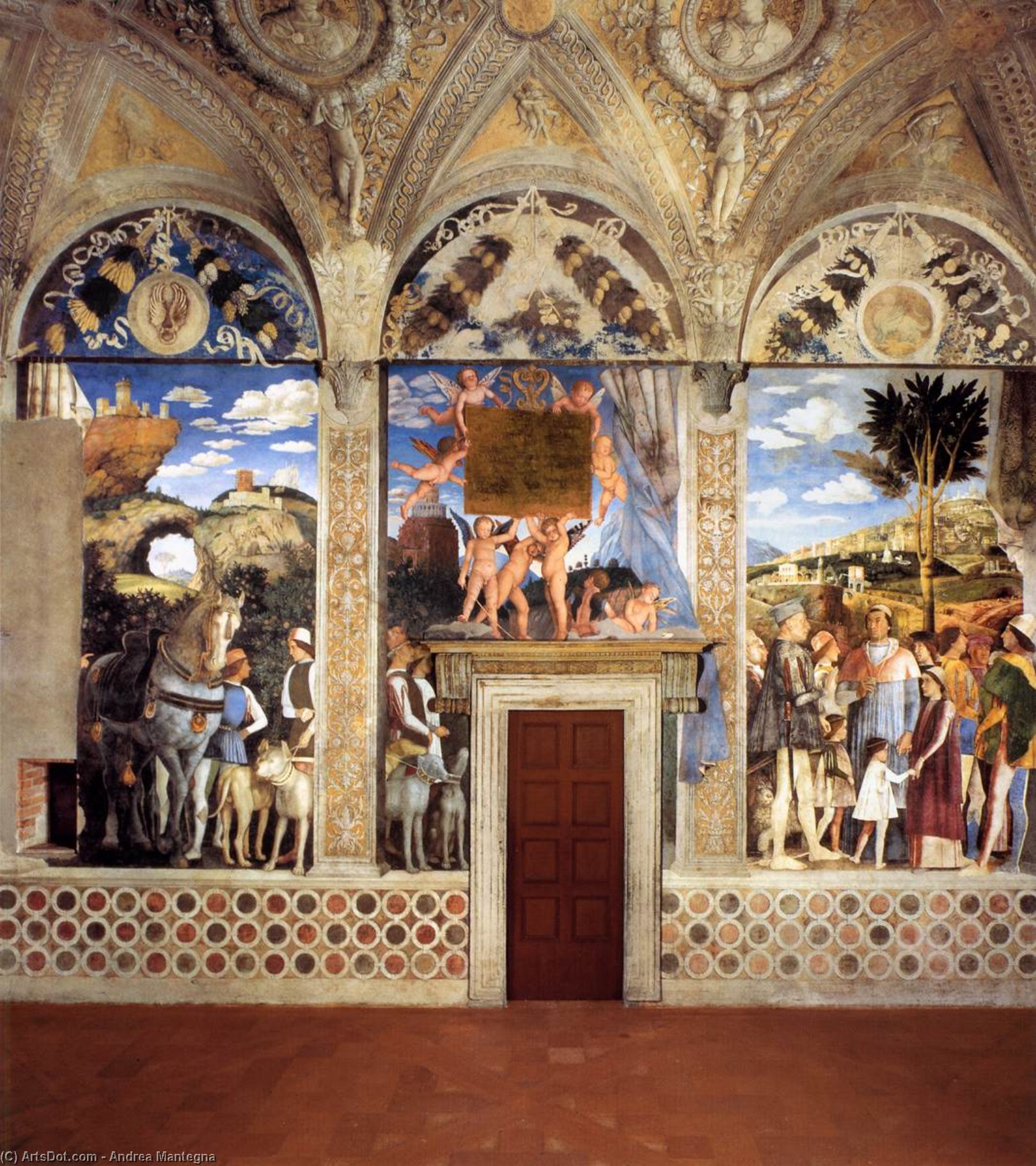 Wikioo.org - The Encyclopedia of Fine Arts - Painting, Artwork by Andrea Mantegna - View of the north wall