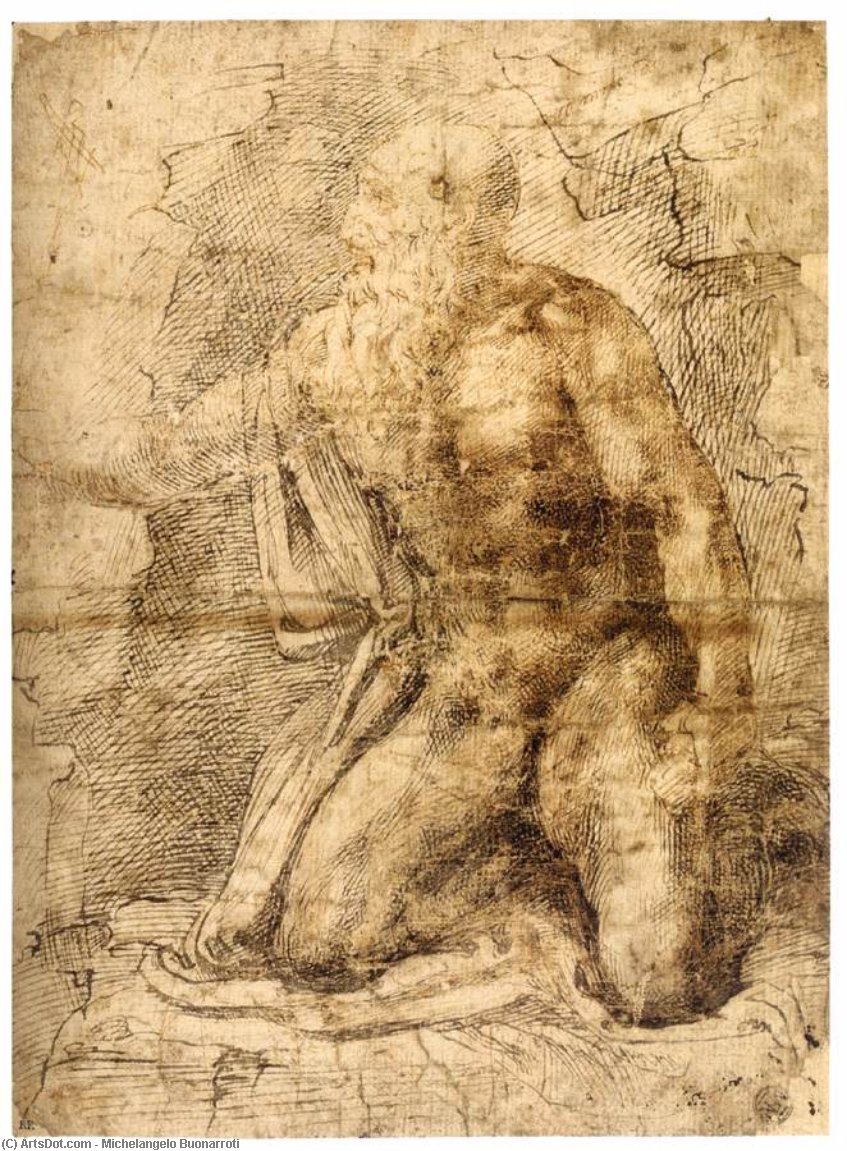 WikiOO.org – 美術百科全書 - 繪畫，作品 Michelangelo Buonarroti - 圣杰罗姆