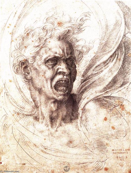 WikiOO.org - Енциклопедія образотворчого мистецтва - Живопис, Картини
 Michelangelo Buonarroti - The Damned Soul