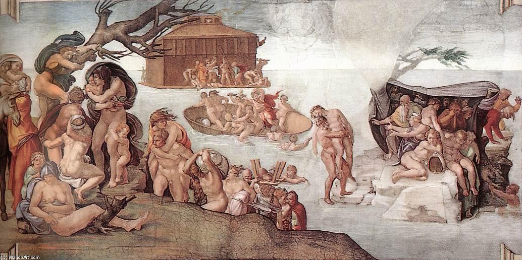Wikioo.org - The Encyclopedia of Fine Arts - Painting, Artwork by Michelangelo Buonarroti - The Deluge