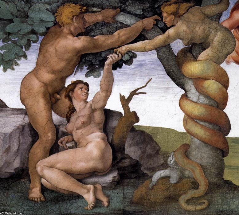 Wikioo.org – La Enciclopedia de las Bellas Artes - Pintura, Obras de arte de Michelangelo Buonarroti - la caída