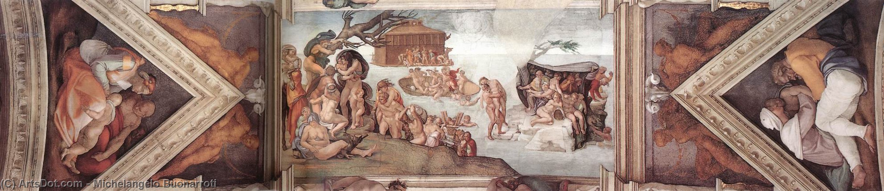 WikiOO.org - Enciklopedija dailės - Tapyba, meno kuriniai Michelangelo Buonarroti - The second bay of the ceiling