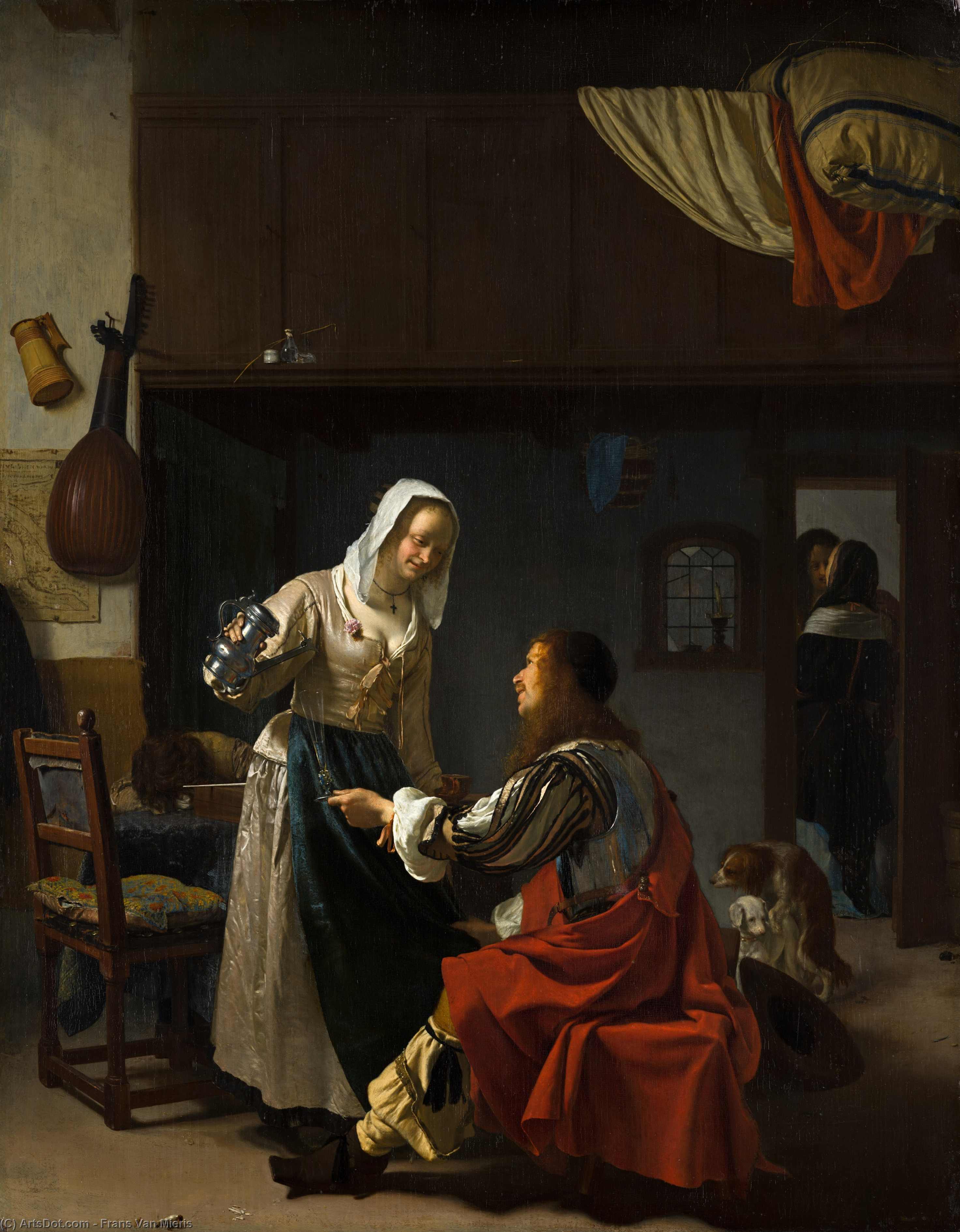 Wikioo.org - The Encyclopedia of Fine Arts - Painting, Artwork by Frans Van Mieris - Brothel Scene