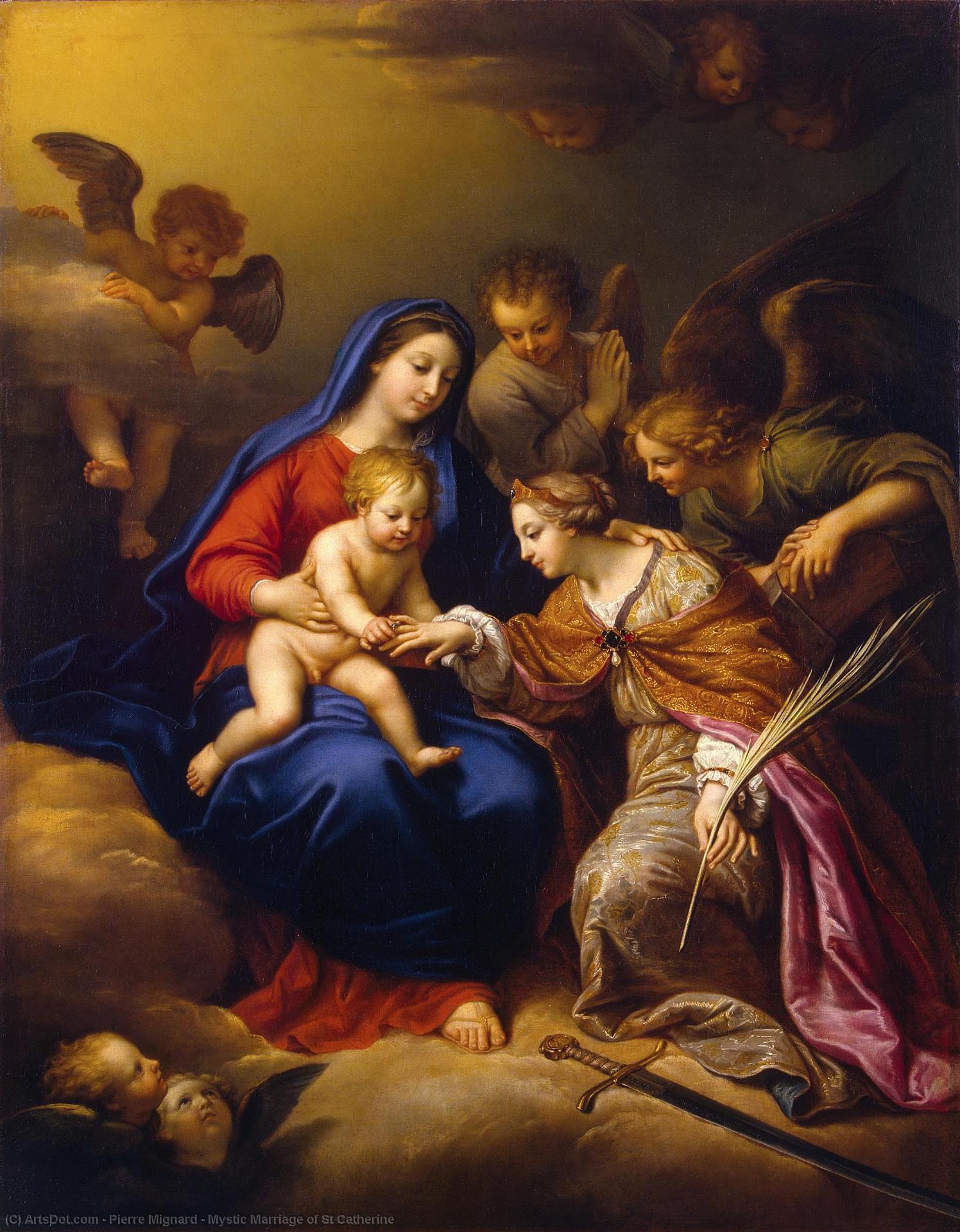 WikiOO.org - Encyclopedia of Fine Arts - Maleri, Artwork Pierre Mignard - Mystic Marriage of St Catherine