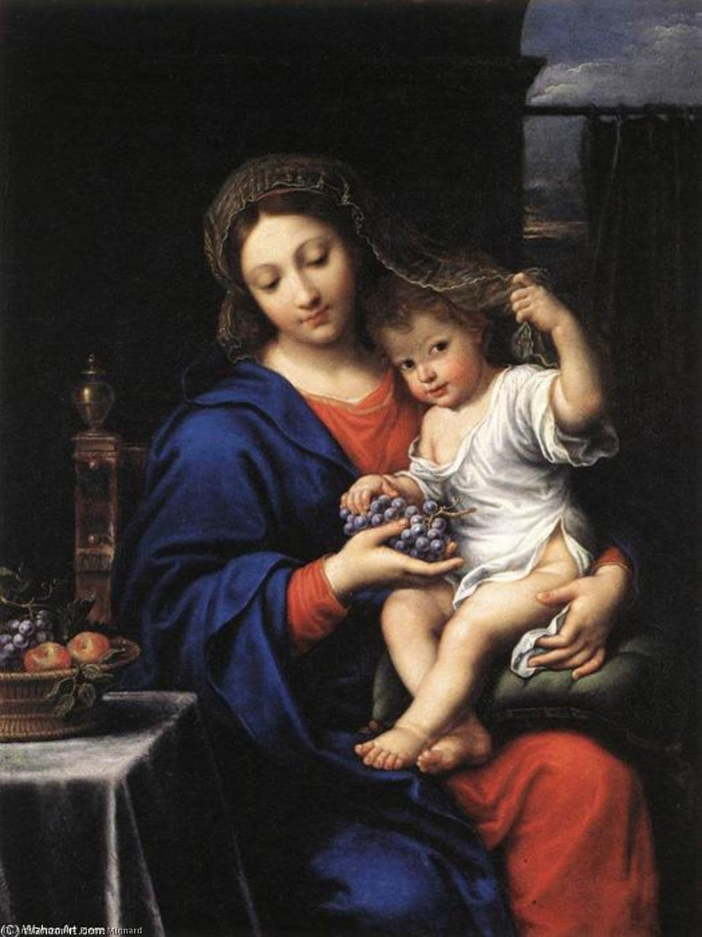 Wikioo.org - The Encyclopedia of Fine Arts - Painting, Artwork by Pierre Mignard - The Virgin of the Grapes