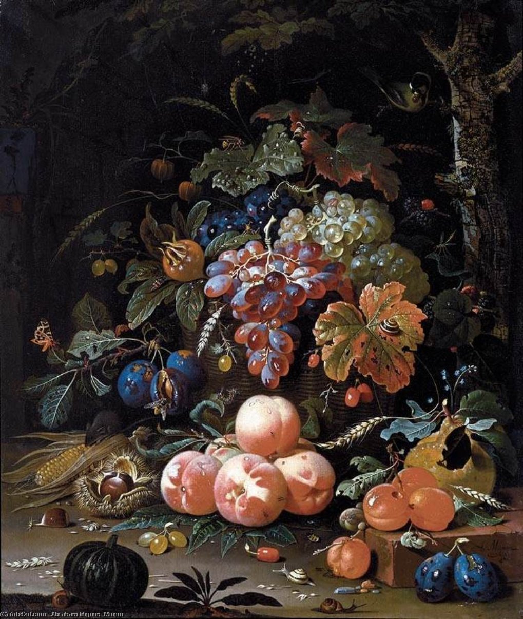 Wikioo.org - The Encyclopedia of Fine Arts - Painting, Artwork by Abraham Mignon (Minjon) - Still-Life