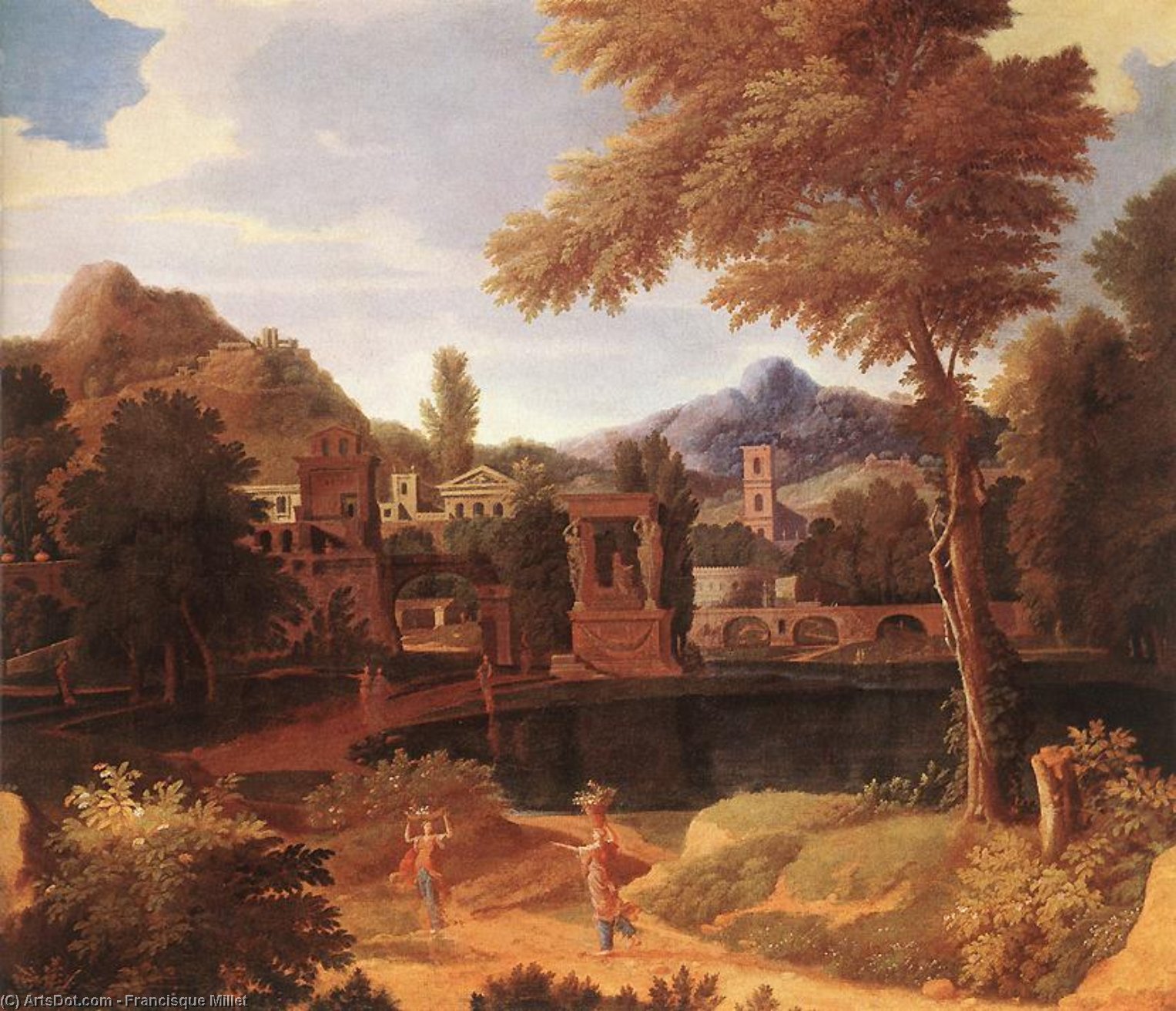 WikiOO.org - Encyclopedia of Fine Arts - Lukisan, Artwork Francisque Millet - Imaginary Landscape