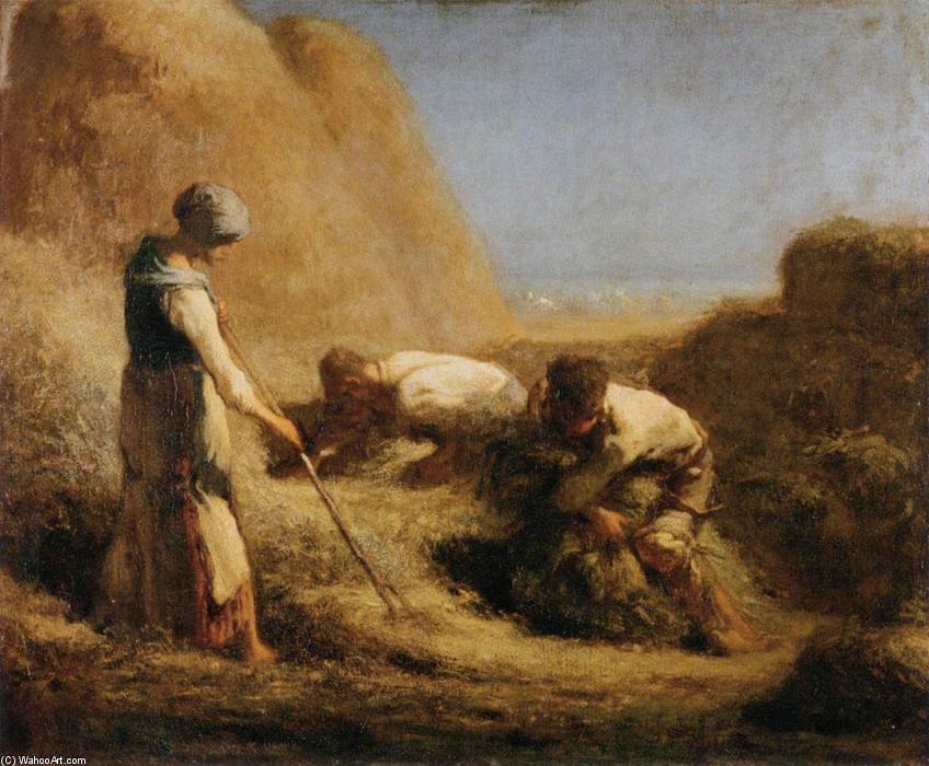 Wikioo.org - The Encyclopedia of Fine Arts - Painting, Artwork by Jean-François Millet - Trussing Hay