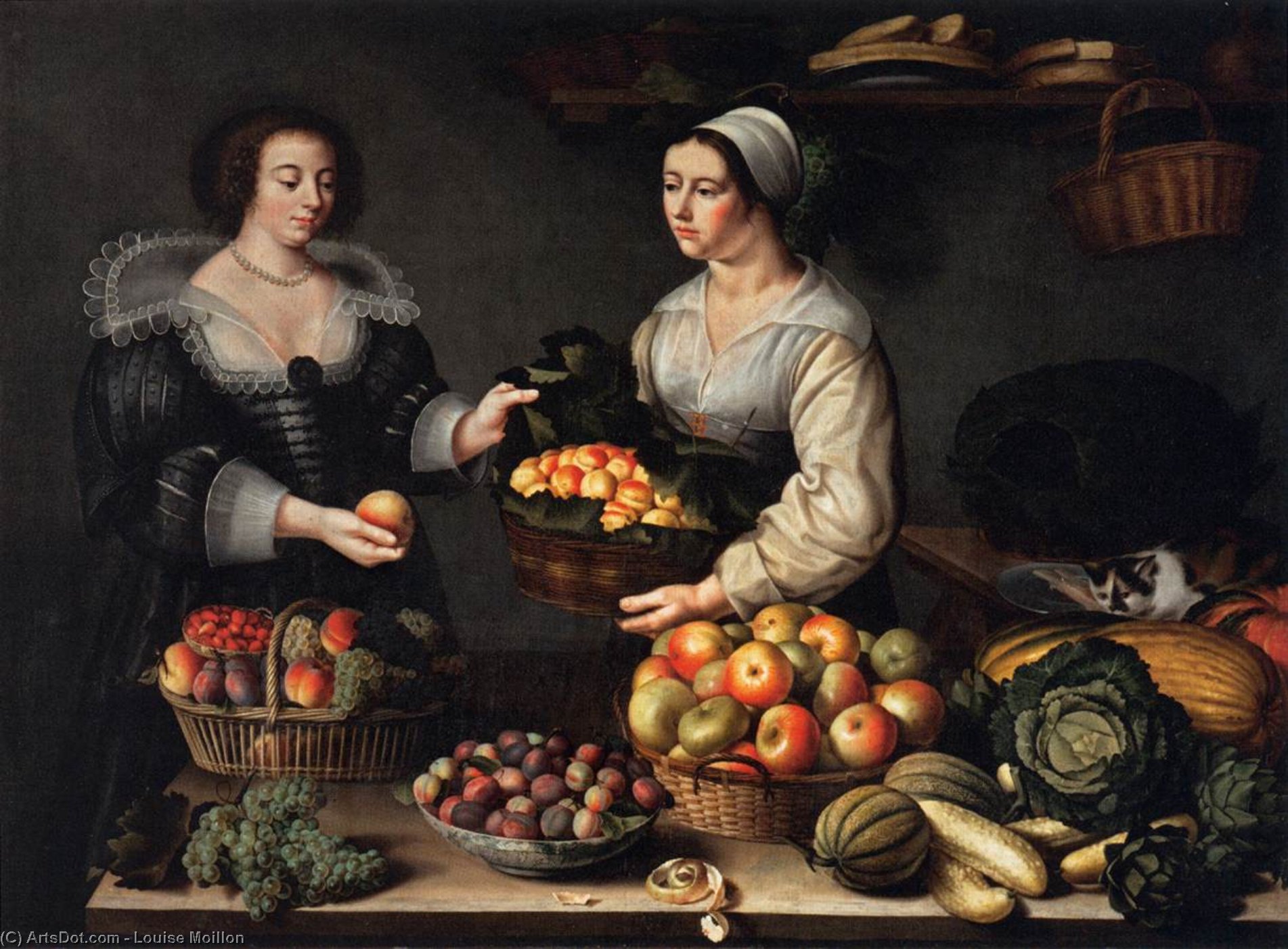 Wikioo.org – L'Enciclopedia delle Belle Arti - Pittura, Opere di Louise Moillon - il frutto e le  legume  Venditore ambulante