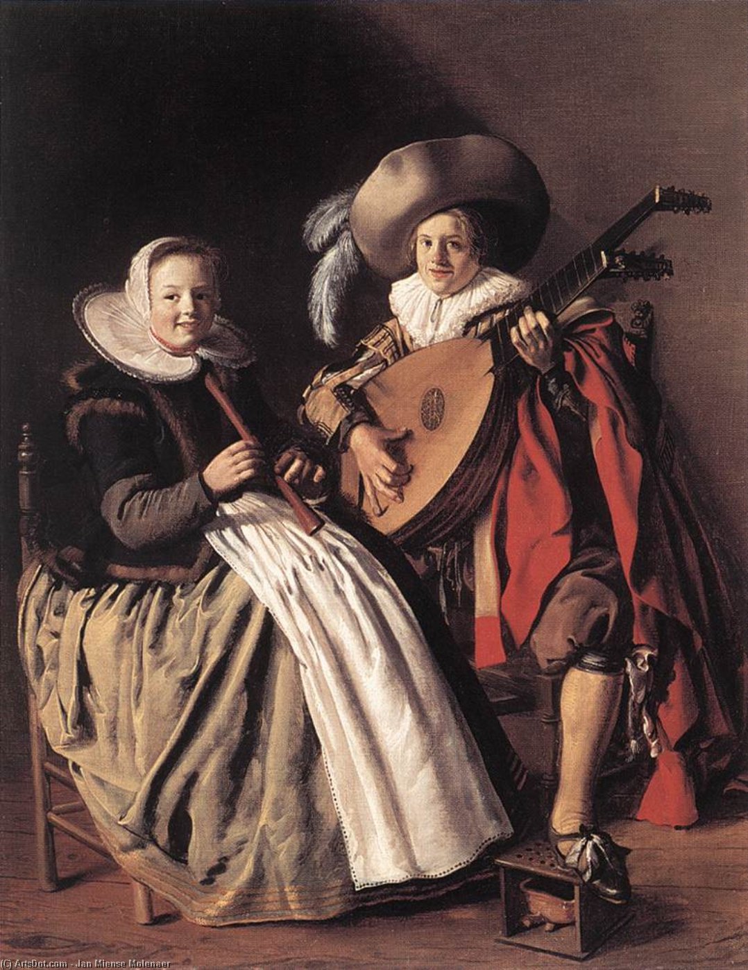 Wikioo.org - The Encyclopedia of Fine Arts - Painting, Artwork by Jan Miense Molenaer - The Duet