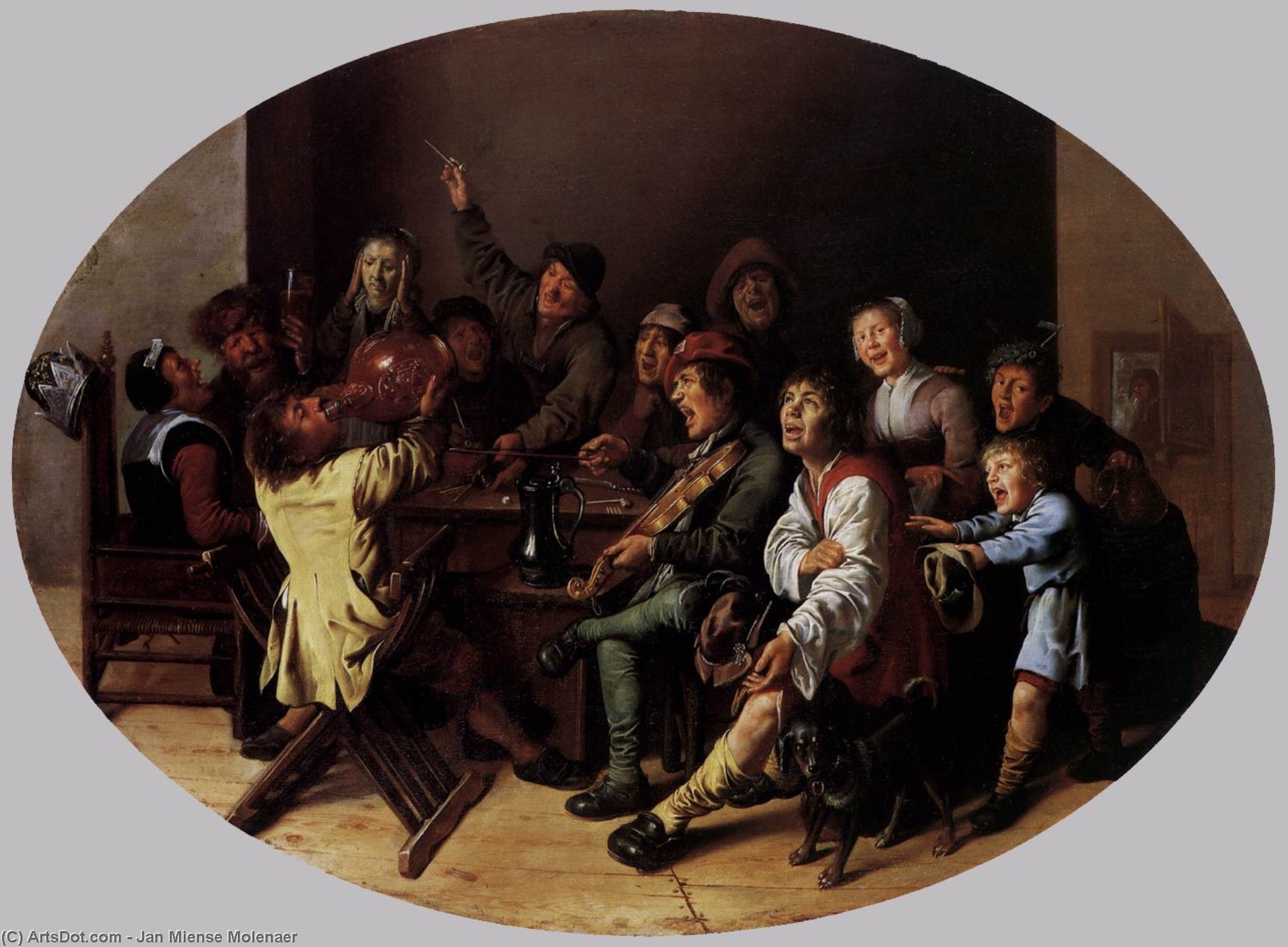 Wikioo.org - The Encyclopedia of Fine Arts - Painting, Artwork by Jan Miense Molenaer - The King Drinks