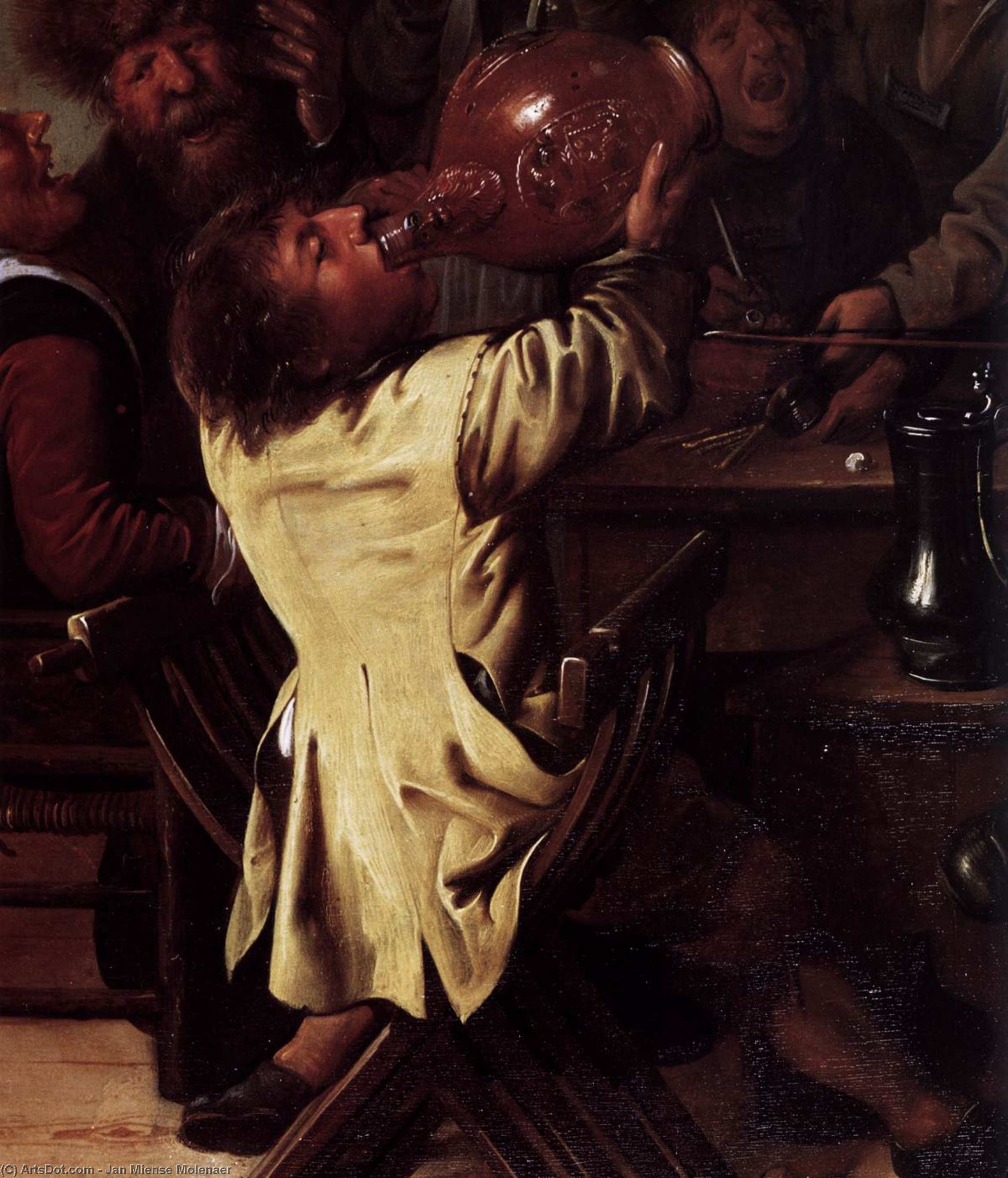 Wikioo.org - The Encyclopedia of Fine Arts - Painting, Artwork by Jan Miense Molenaer - The King Drinks (detail)